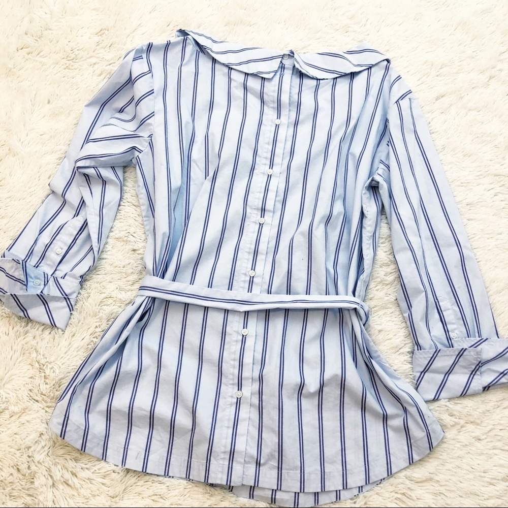 Banana Republic Striped Blouse W/ Sash tie - Picture 2 of 6